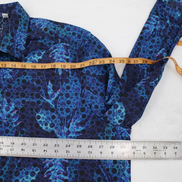 Robert graham shirt men's 2XL flip cuff long sleeve button up dotted leaf cotton - Picture 13 of 14